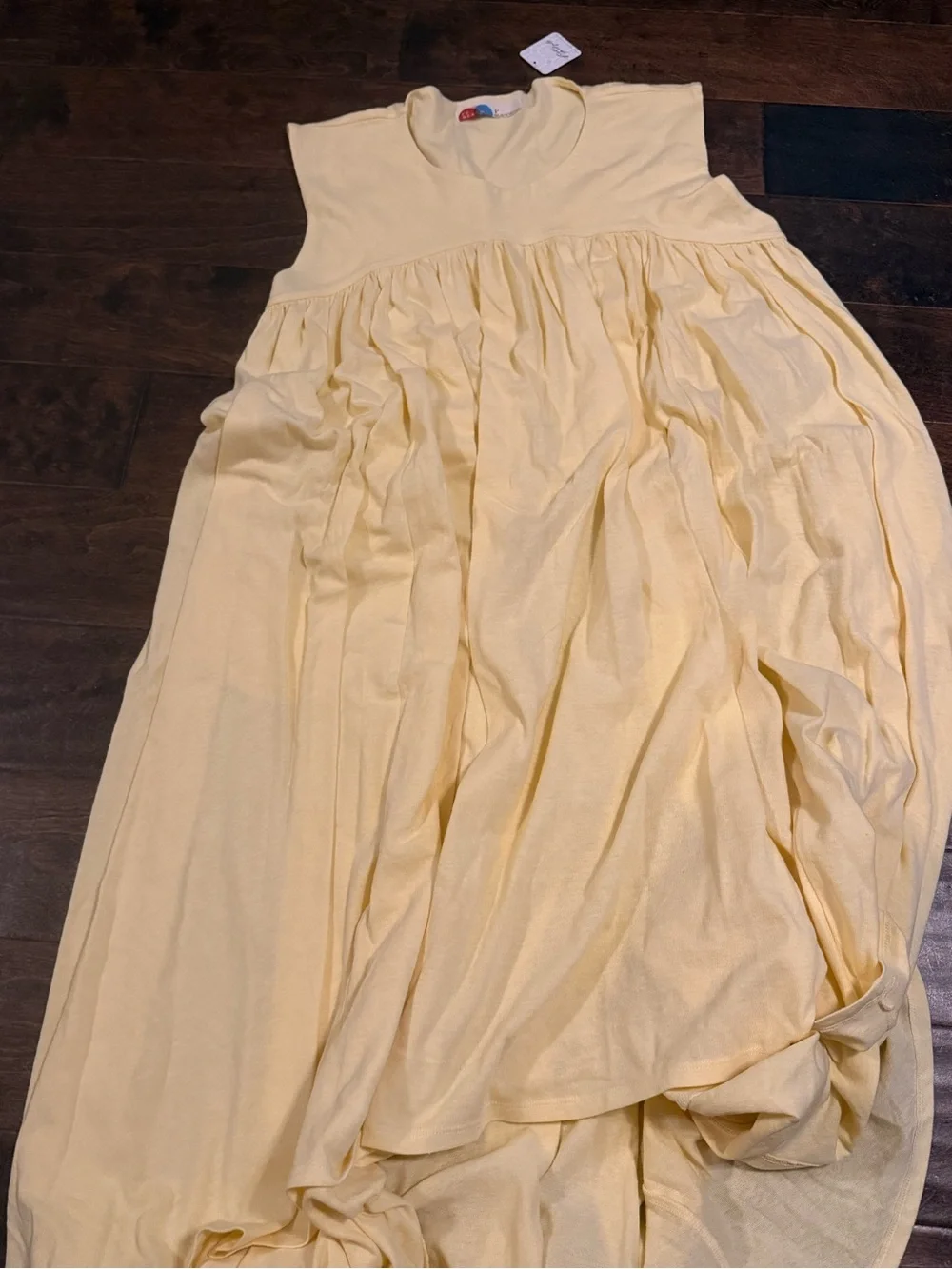 Free People Pale Yellow High-Low Maxi Dress